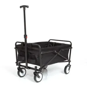 Compact Outdoor Folding Utility Wagon;  Black
