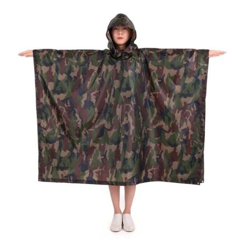 Multi-Usage Lightweight Hooded Rain Poncho Picnic Mat Blanket Sun Shelter