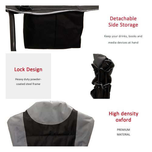 Camping Chair With Armrest, Side Pouch & Cooler, Oversized Padded Backpacking Chair With Cup Holder & Storage Bag Camping Chair With Armrest, Side Pouch & Cooler, Oversized Padded Backpacking Chair With Cup Holder & Storage Bag