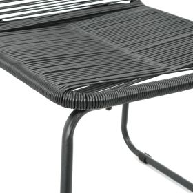 vidaXL Outdoor Chairs 2 pcs Poly Rattan Black (Option: as picture)